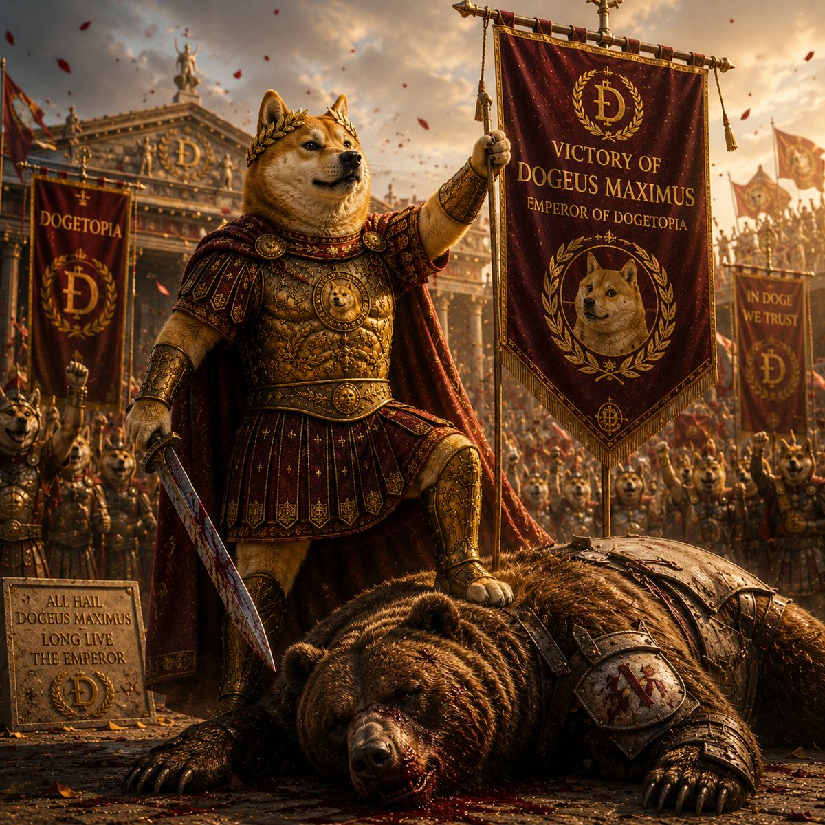 dogeusmaximuspl's tweet photo. for months people have been conditioned to think every rally is temporary

every breakout is fake

every pump is the top

that's what bear markets do

they train people to doubt strength when it's right in front of them

but eventually there comes a moment when the bear is no longer a threat

it's just history

the strongest narratives don't ask for permission

they don't wait for consensus

they simply keep making new highs until everyone is forced to pay attention

the bear has fallen

let the bull commence

🏛️🐕⚔️