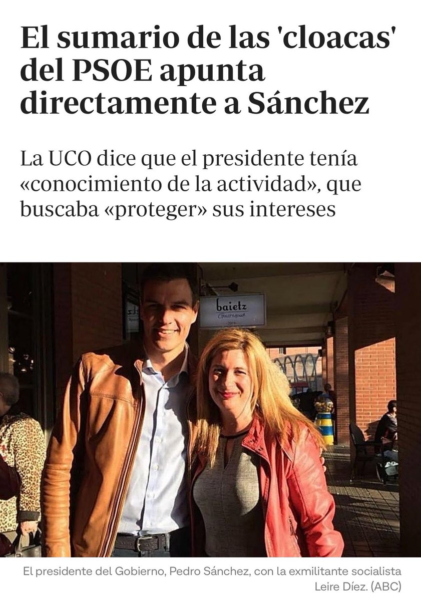 CocoRobatto's tweet photo. PSOE, Sumar, Podemos, ERC, Junts, Bildu, PNV, BNG y Coalición Canaria.

Todos ellos hicieron posible la investidura de Pedro Sánchez.

Todos ellos sabían a quién estaban entregando el poder.

Y todos ellos son cooperadores necesarios de un Gobierno que ha convertido las instituciones en trincheras, la Justicia en un obstáculo y el Estado en una red de protección para sus intereses.

La corrupción no se sostiene sola: necesita socios, votos, silencios y cómplices.