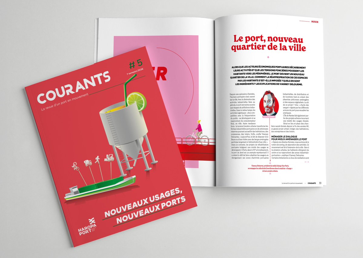 haropaport's tweet photo. Nouveau numéro de notre revue #COURANTS sur la #MixitéDesUsages portuaires ! Au programme : la transformation des ports en espaces hybrides mêlant logistique, commerces, loisirs, et leur rôle clé dans le lien ville-port et les territoires😉A lire ici : https://t.co/Jp5vuykxuL https://t.co/BpCSmy8UpA