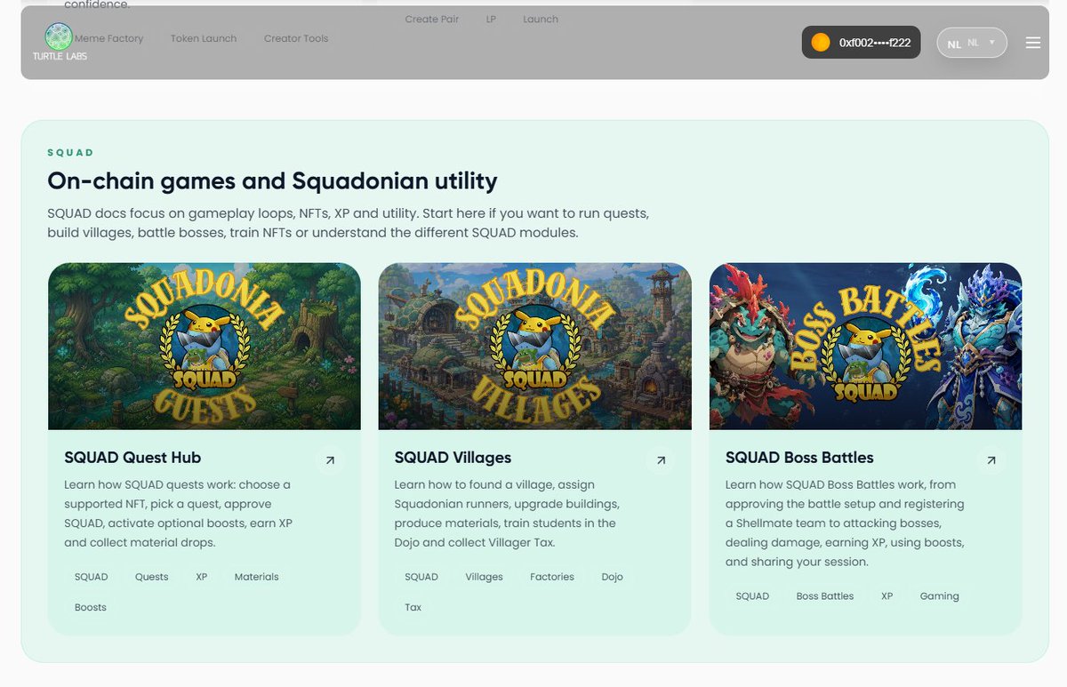 SquadVeChain's tweet photo. GM SQUAD!

@TurtleLabsV Will be hosting our Docs on their Dapp on their Docs tab!

Soon you can learn everything $SQUAD with ease!

What are you most excited about? https://t.co/43HCanzR5F