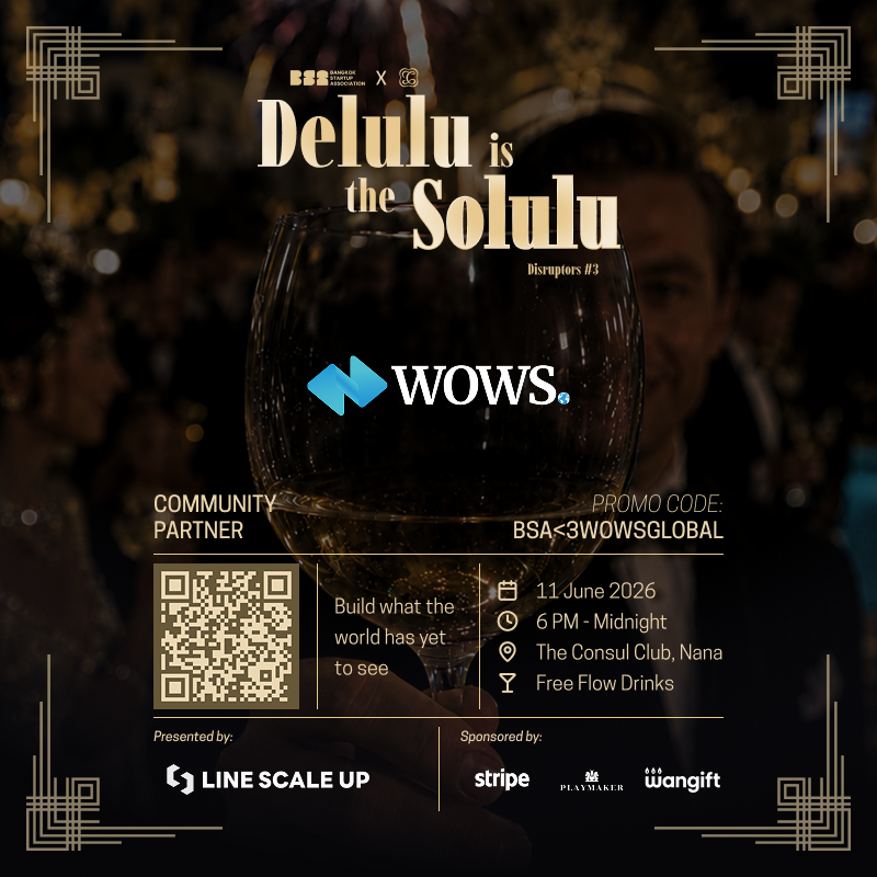 WowsGlobal's tweet photo. 7 days left until Disruptors #3 in Bangkok 🚀 Founders, investors and operators in one room for real conversations beyond the pitch deck.  
✅11 June 2026 ✅ Code: BSA<3WOWSGLOBAL  

#Disruptors3 #BKKStartups #WOWSGlobal https://t.co/tc76gv3msq
