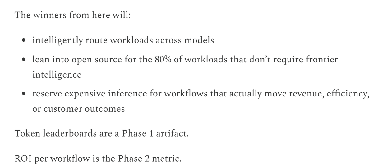 edsim's tweet photo. reiterating:

"We're using the more expensive models to explore. Once we scale some of these experiences, we'll look to bring in more efficient models that are more efficient on a token basis or are open source."

wrote more about this here last week: https://t.co/QAJOsYkBiK https://t.co/Zk8Cr3JuZR