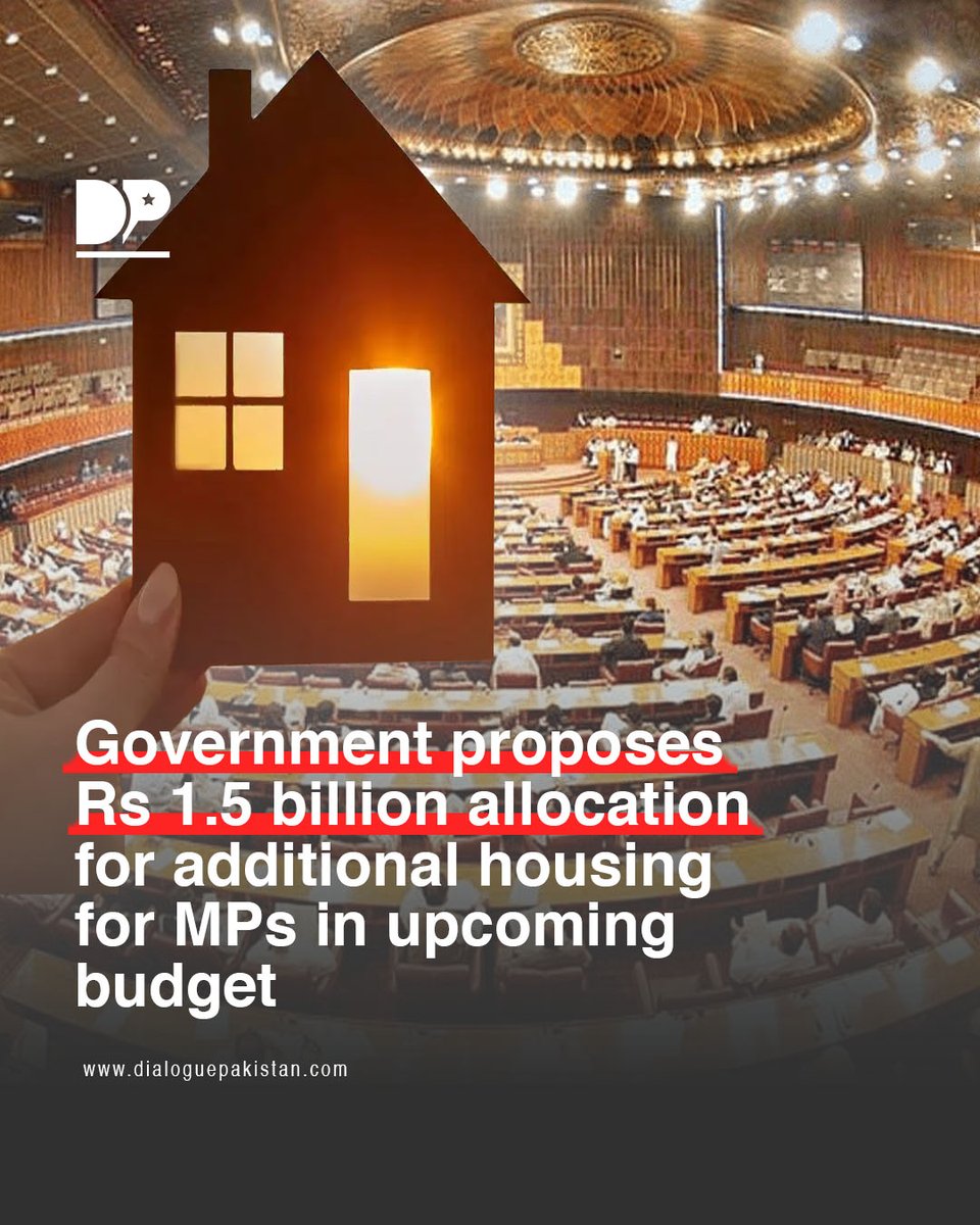 DialoguePak's tweet photo. In the upcoming federal budget, a proposal has been made to allocate Rs 1.5 billion for the construction of additional residential facilities for members of parliament and their families. According to official documents, 

#DialoguePakistan #Government #Proposes #Allocation https://t.co/zOSYKCYpeh