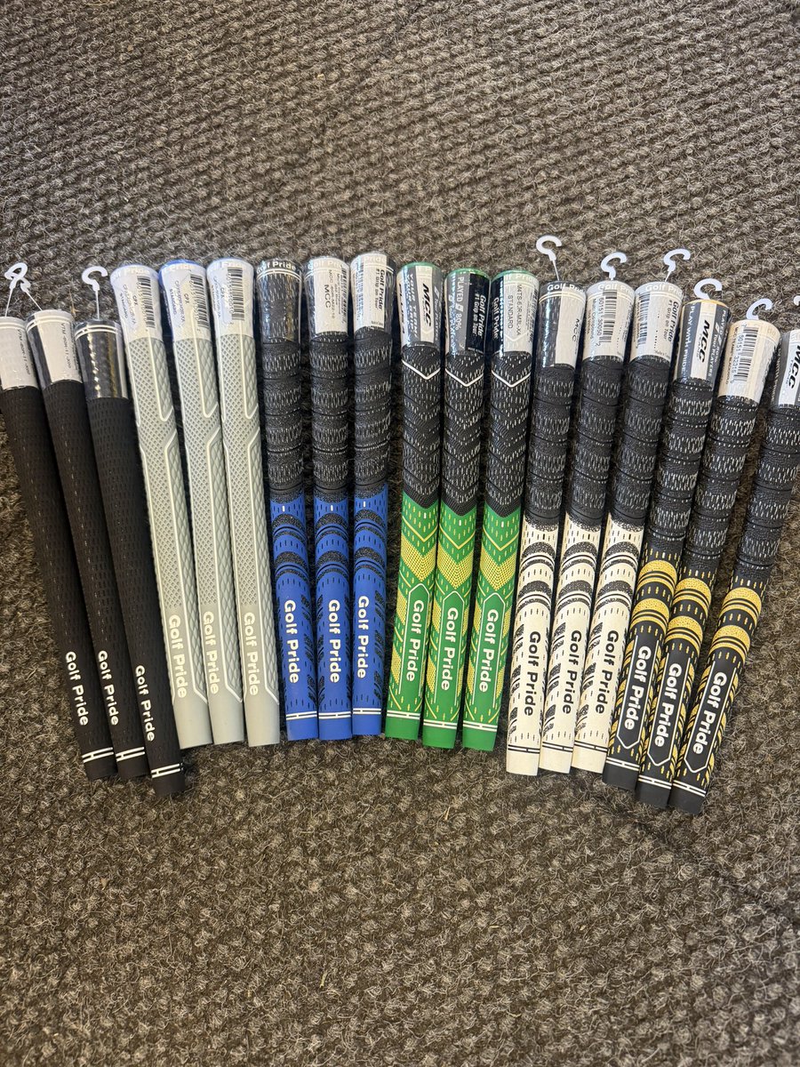 OProshop's tweet photo. NEW STOCK ALERT 🚨!!! Golf Pride Grips and the new range of putter grips are now in stock @golfpridegrips @OutlaneGC @rboothprogolf 10% off more than 6 fitted, with a Free coffee while you wait for the same day service https://t.co/LEGwvH5vnJ