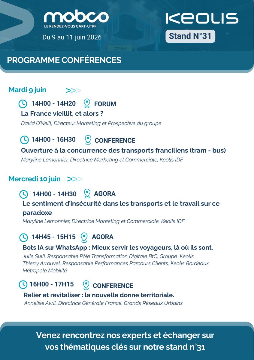 groupekeolis's tweet photo. [#MOBCO2026] Du 9 au 11 juin, #Keolis vous donne rendez-vous au salon MOBCO !  
Retrouvez-nous sur le Stand N°31 pour décrypter les enjeux de la #mobilité. 
Découvrez le programme et rejoignez-nous 👉 https://t.co/pPpYxxNmoi https://t.co/og6xFWuDe6