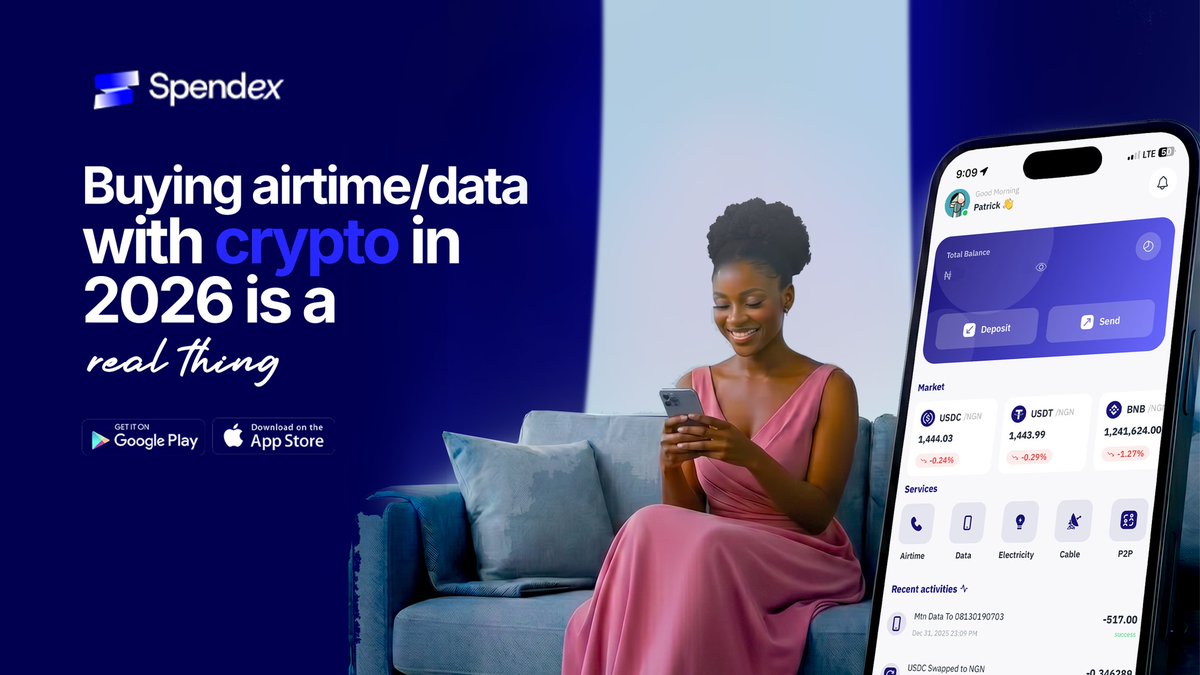 spendexhq's tweet photo. Topping up your data or airtime balance with crypto shouldn't be an issue

Spendex has the best data plans around 

Top up your data balance and airtime today with crypto on Spendex 

Visit https://t.co/NqtCQNPkGK to get started https://t.co/zIEft1YhSg