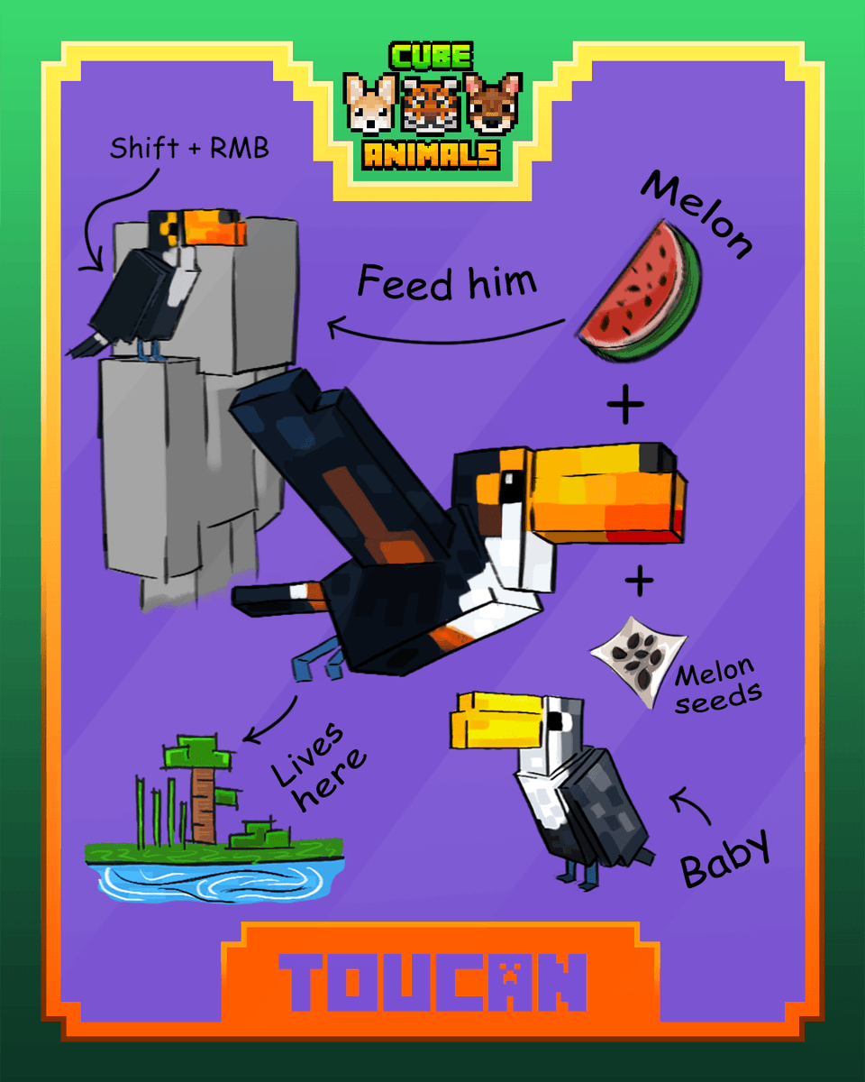 Cube_Direction's tweet photo. 🦜 Minecraft should have more tropical birds. Change my mind.

#Minecraft #MinecraftMod #CubeAnimals https://t.co/XRUKabDyS9