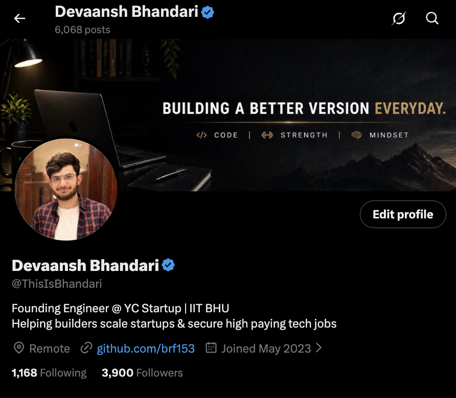 Devaansh Bhandari tweet media