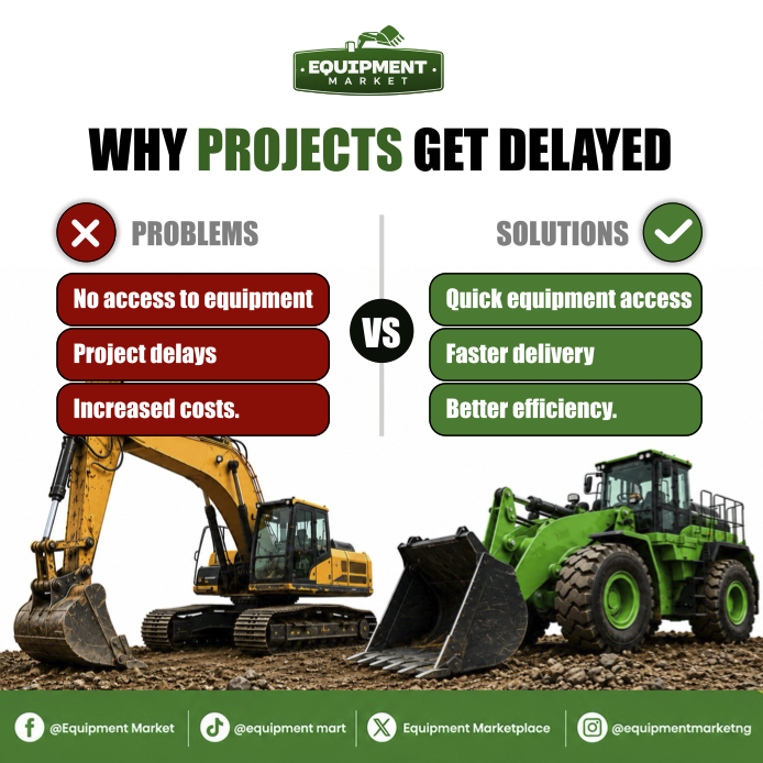Equipmentmart_'s tweet photo. Here’s a short X (Twitter) caption:

Project delays often start with one problem: lack of equipment.. Get quick access to the equipment you need, reduce downtime, and keep your projects on schedule.
https://t.co/3BPCRe0Zkt

#EquipmentMarketplace #Construction #HeavyEquipment https://t.co/cfEZ7ndkbn