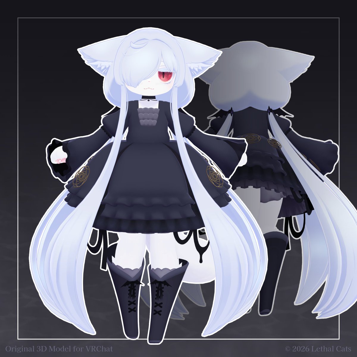 kuroneko_tsuki's tweet photo. カルキアReちゃんを公開しました！
小さくて可愛い吸血鬼の猫ちゃんです
2021年にリリースしたカルキアちゃんのリメイク版です
#lethal_cats #VRChat https://t.co/L4ywHM2Frv