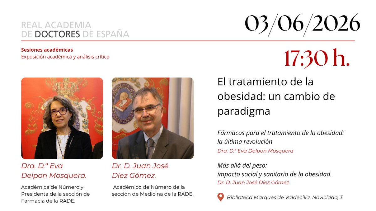ARCADIArritmias's tweet photo. Ayer la Real Academia de Doctores de España celebró una sesión académica sobre uno de los retos sanitarios más urgentes: la obesidad y su impacto en la salud pública. 🧵 https://t.co/vxKXI8O7FR
