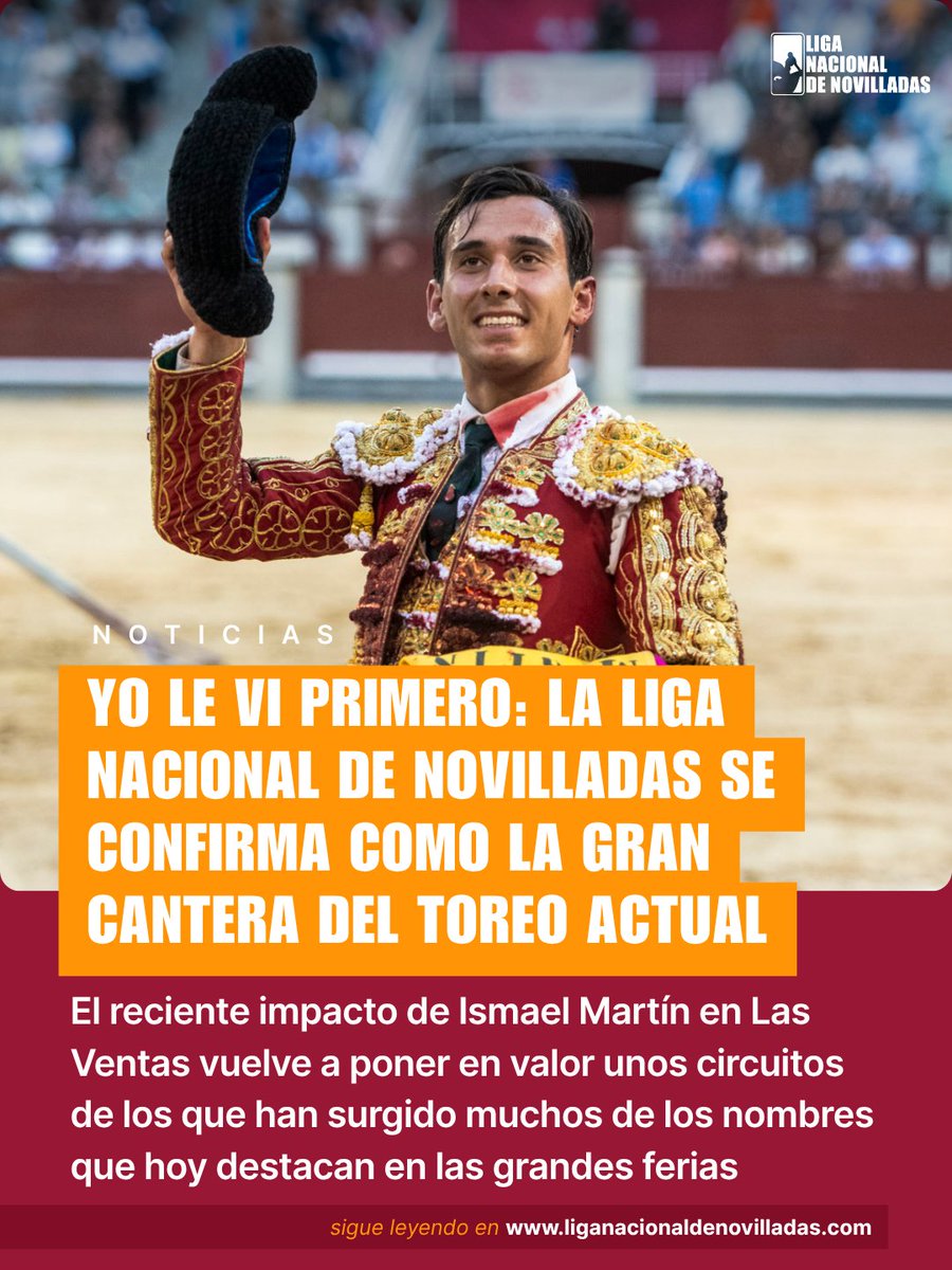 novilladas's tweet photo. 🔴 Yo le vi primero: La Liga Nacional de Novilladas se confirma como la gran cantera del toreo actual

📖 Lee la noticia completa 👇👇

https://t.co/sxI296qGKo https://t.co/O9zWt9M2qq