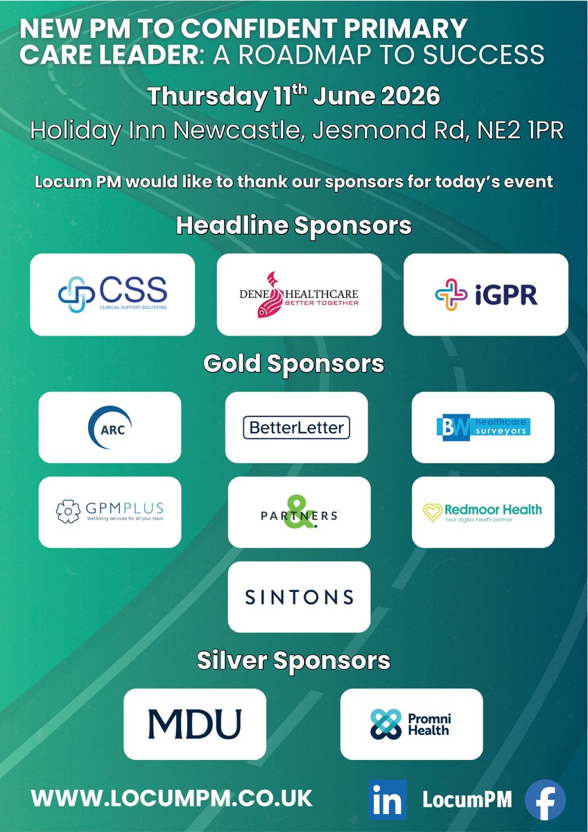sintonshc's tweet photo. We're proud to be a Gold Sponsor of LPM's 'New PM to Confident Primary Care Leader' conference at Holiday Inn Newcastle.

Alison Oliver will presenting a Legal Overview for Practice Managers at 12:00.

@SintonsLaw #PrimaryCare #NHS #PracticeManagement #LocumPM #Newcastle https://t.co/CKElFWnux4