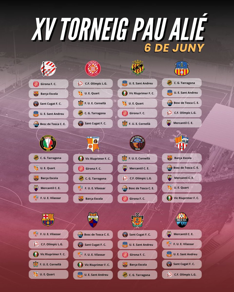 CFOlimpic's tweet photo. Arriba el XV TORNEIG MEMORIAL PAU ALIÉ I MAGRANS🚀

📆Dissabte 6 de juny
⌚️A partir de les 9:00am

#CFOLG
#goreds🔴🔴 https://t.co/37T2KCCyb3