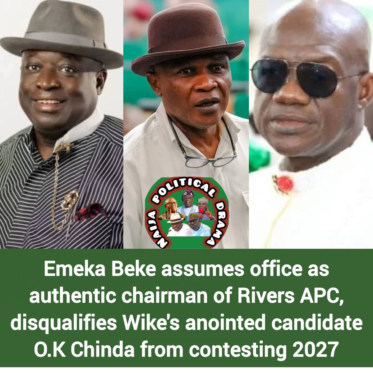 brain_anucha's tweet photo. Rivers APC Leadership Nullifies Primaries After Court Ruling

The leadership of the All Progressives Congress (APC) in Rivers State under Chief Emeka Beke has declared all activities, nominations and decisions carried out by the Tony Okocha-led faction invalid following a recent Court of Appeal judgment that affirmed Beke as the authentic chairman of the party in the state.

The development comes days after the Court of Appeal sitting in Port Harcourt upheld an earlier judgment that recognized Beke as the lawful chairman of the Rivers APC and nullified the congresses that brought Okocha and his executive committee into office.

Reacting to the judgment, the Beke-led leadership said every action taken by the rival faction between December 20, 2024, and May 29, 2026, lacks legal backing and cannot stand.

In a statement released by the party’s spokesman, Darlington Nwauju, the leadership insisted that all political decisions, nominations, official correspondences and documents issued during the period by the Okocha faction are now invalid.

According to the statement, any representation made on behalf of the Rivers APC under the disputed leadership structure has no legal effect following the court ruling.

The declaration is expected to have far-reaching consequences for the party in Rivers State, particularly regarding candidates and political processes conducted under the Okocha-led executive.

Several governorship, National Assembly and State House of Assembly aspirants who emerged through exercises supervised by the faction may now face uncertainty over their political future as the legitimacy of those processes comes under fresh scrutiny.

The Beke leadership also called on the National Working Committee (NWC) of the APC to urgently review all records connected to the disputed primaries and other decisions taken by the Okocha group.

The faction warned that failure to address the situation promptly could expose the party to legal challenges capable of affecting its electoral fortunes in future elections.

Party officials pointed to previous experiences in other states where internal disputes over candidate nominations eventually led to the loss of electoral victories through court rulings.

Beyond the issue of party primaries, the leadership further urged the Rivers State Independent Electoral Commission (RSIEC) to withdraw certificates issued to local government chairmen and councillors elected during the August 2025 local government elections conducted under the disputed structure.
