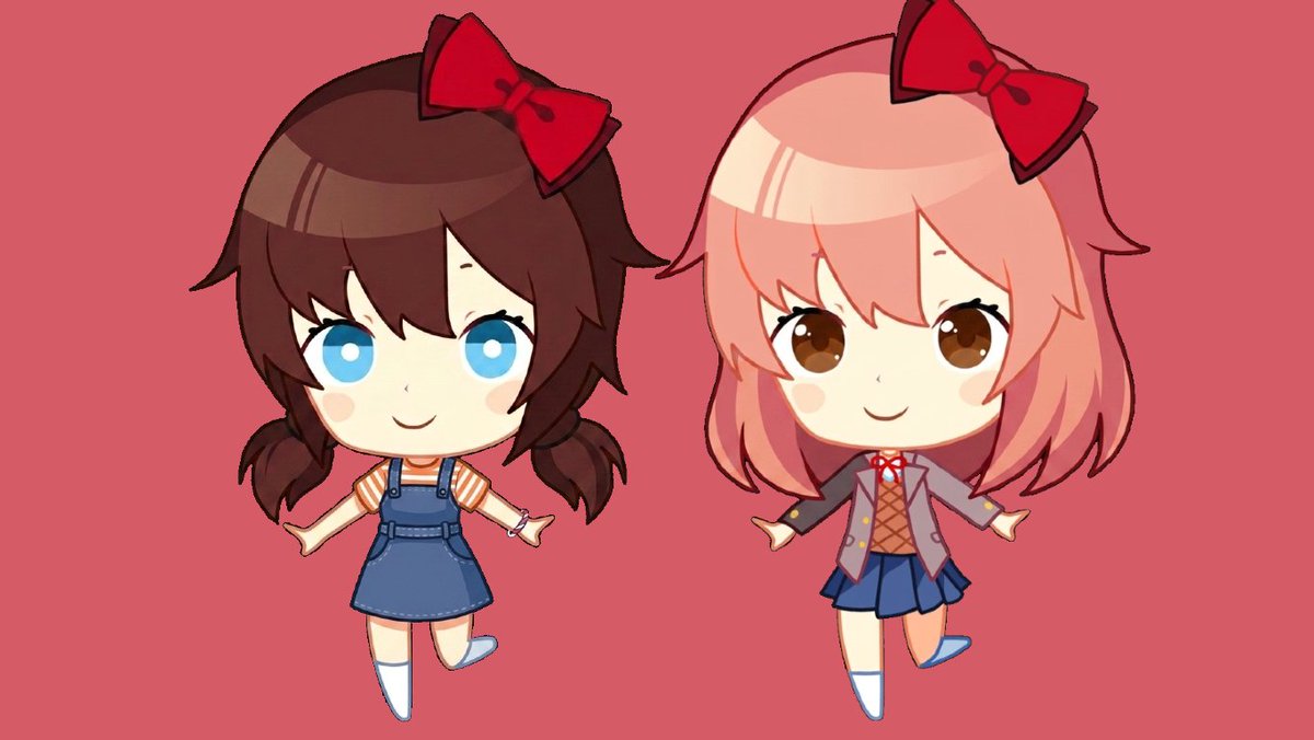 robotsektor's tweet photo. Sayori and MC's daughters (if i'm right, the one on the left is Akari and the one on the right is Hiyori)

God they're so freaking cute! if anything happens to them I'd die! https://t.co/X9shsFmD7h