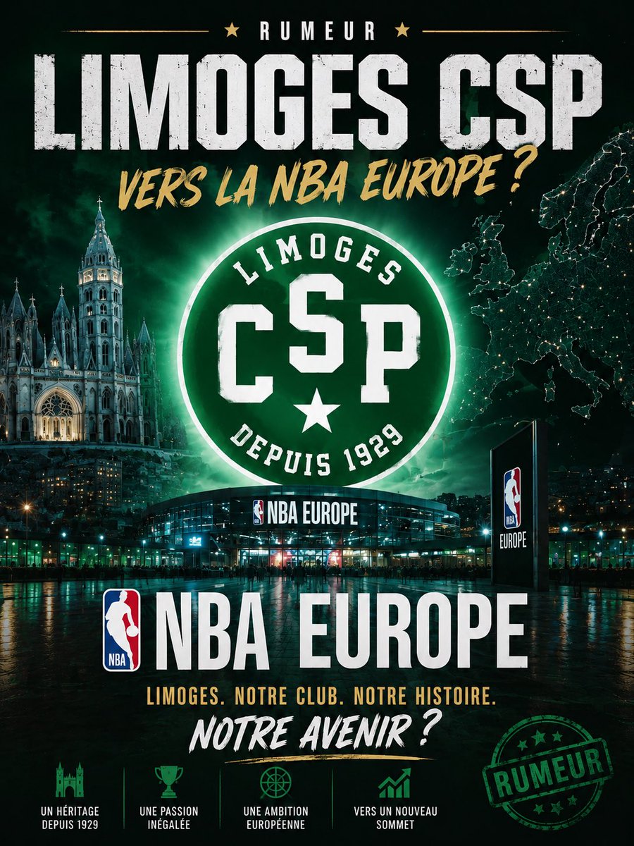 legoatttttttttt's tweet photo. 🚨 Les dirigeants voient grand, d’après @lequipe
Le projet NBA Europe intéresserait fortement le club 👀🏀 https://t.co/t21PTjY93V