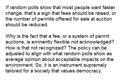 TallPhilosopher's tweet photo. @MazzucatoM Google AI says that you dismiss a fee or tax, as climate policy, as being too slow. But that describes a fee that is too low, not every fee. If the result of a fee is insufficient, that is a sign that the fee should be raised. https://t.co/TTLoLeR1aL