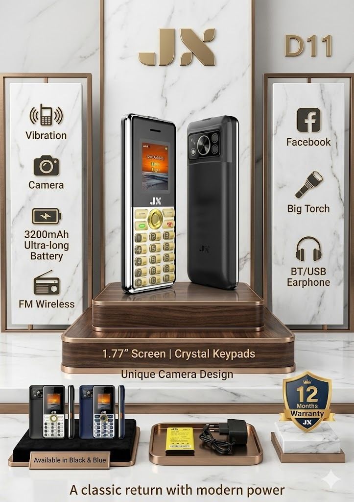JX_MobileTech's tweet photo. JX D11 | Redefining the Essence of the Classic Mobile.

The Touch of Luxury: Exquisitely designed crystal keypads paired with an ergonomic, tactile grip for effortless navigation.
Unrivaled Endurance
Complete Modern Utility
#D11 #JX Mobile #2026 Featurephone https://t.co/mNQwPGbh8g