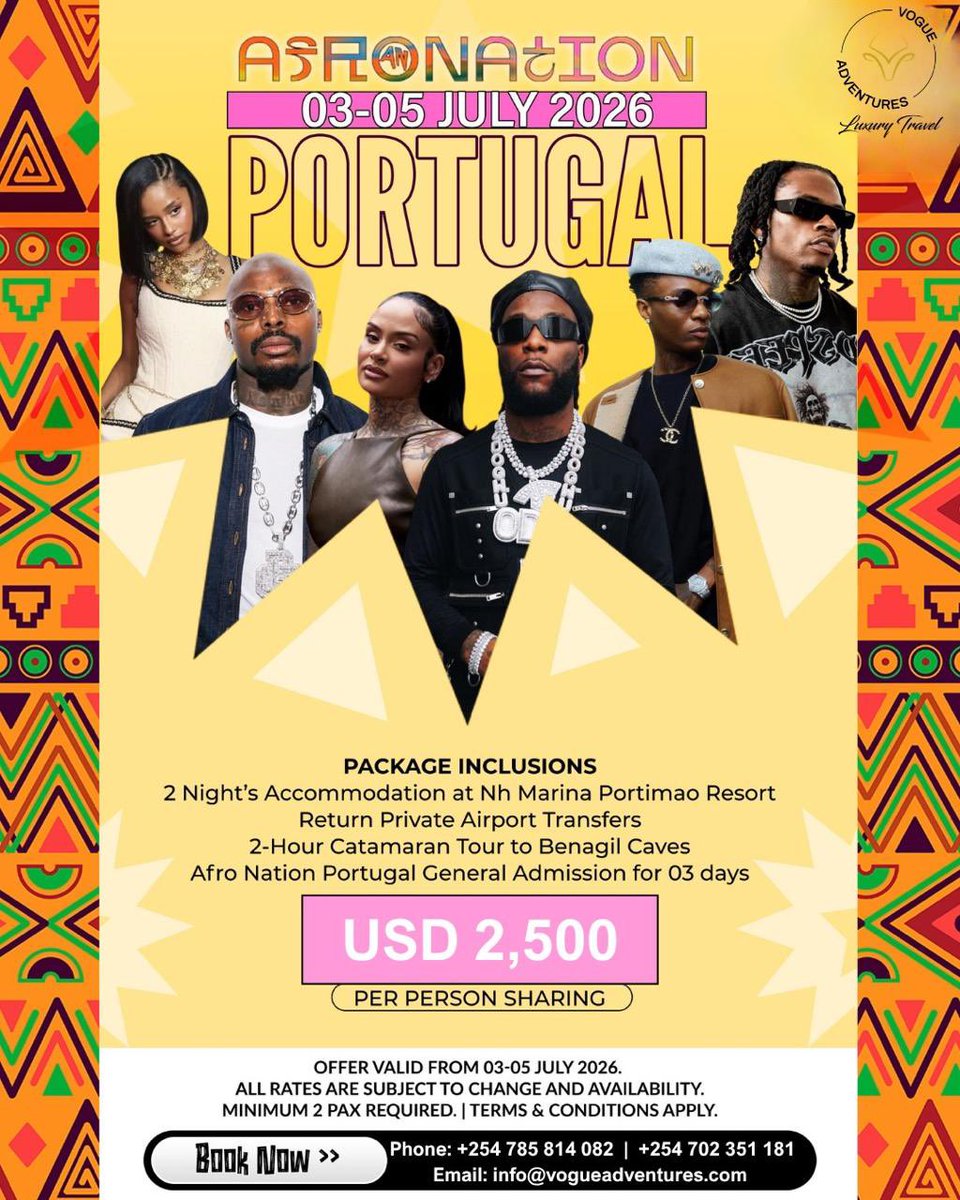 vogueadventures's tweet photo. This isn’t just a festival ticket. It’s Portugal in the summer, Afro Nation on the coast, and a weekend you’ll remember for years. 🌊🎶

We’ve put together a package that combines the energy of Afro Nation, the beauty of Portugal’s coastline, and unforgettable experiences https://t.co/4K9SFVqXF1