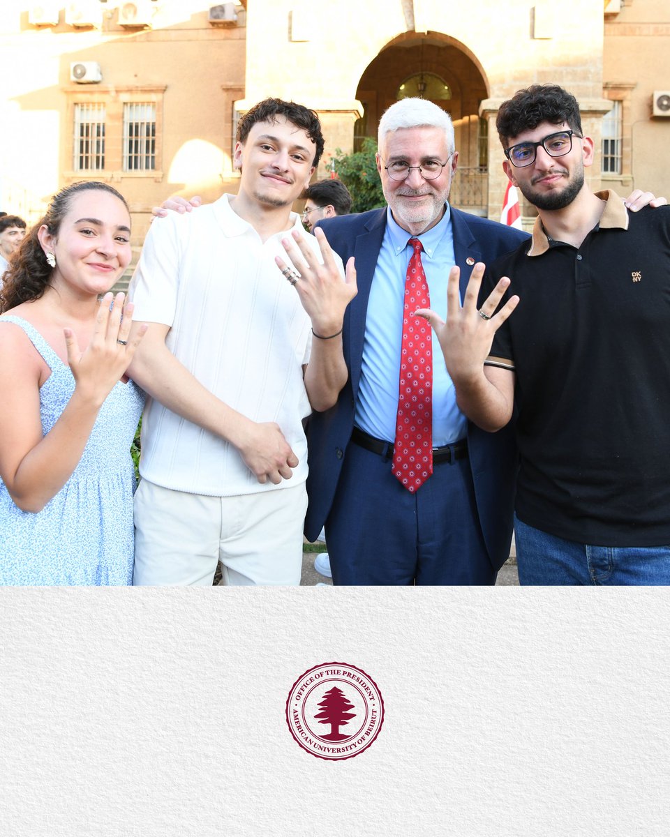 POAUB's tweet photo. "Wherever you go, whatever you do, stay in touch. You are a part of AUB, and AUB will always be part of you." AUB President Fadlo R. Khuri at the Ring Ceremony https://t.co/pvOmrl5YnV