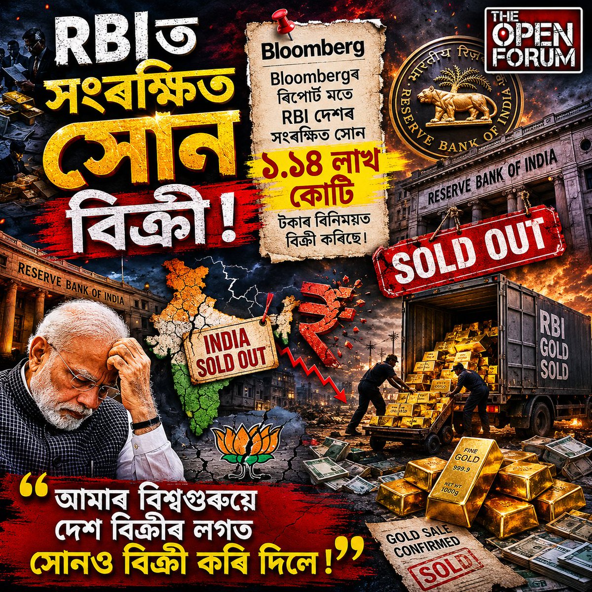 OpenForumAssam's tweet photo. Gold sold out 
#RBI #Gold #Bloomberg https://t.co/RvOMr0C5Tu