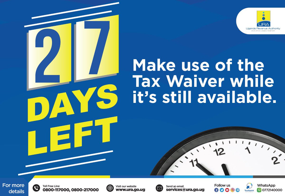 Acy_mwe's tweet photo. .@URAuganda says; Your Tax Waiver is like that friend who keeps giving you chances… eventually, they stop. 😅

Don’t wait until the last week to start asking, “What do I need to do?”

#FFeBanno https://t.co/4lfnnBrYLW