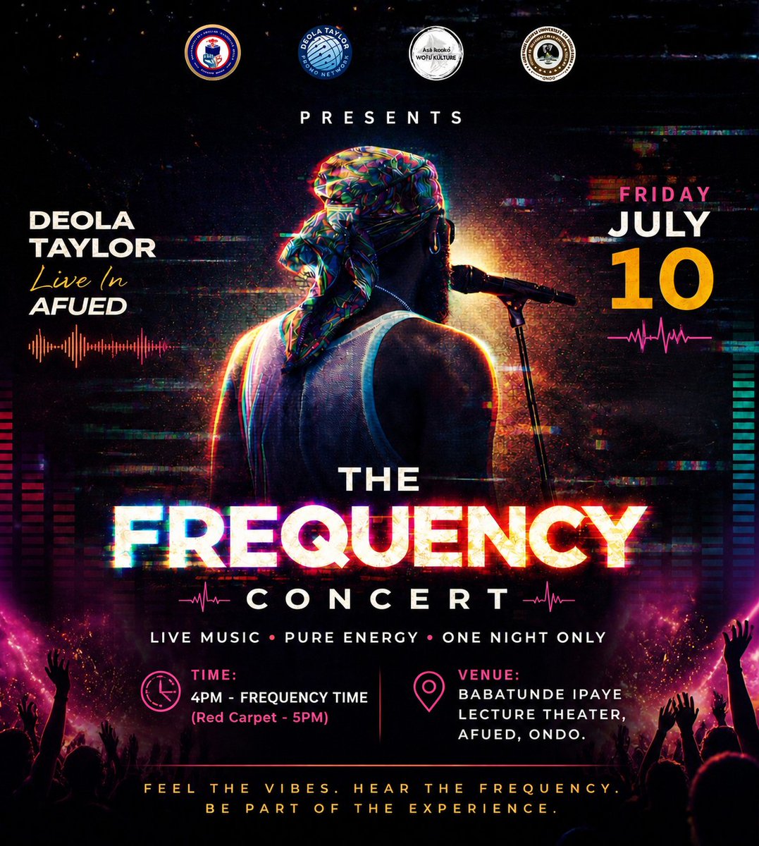 deolataylornews's tweet photo. We’re bringing the live experience to "Babatunde Ipaye Lecture Theater, Afued Ondo. You do not want to miss this. 

The countdown is on. 

#frequency
#afued
#July https://t.co/QMRFB3xoKs