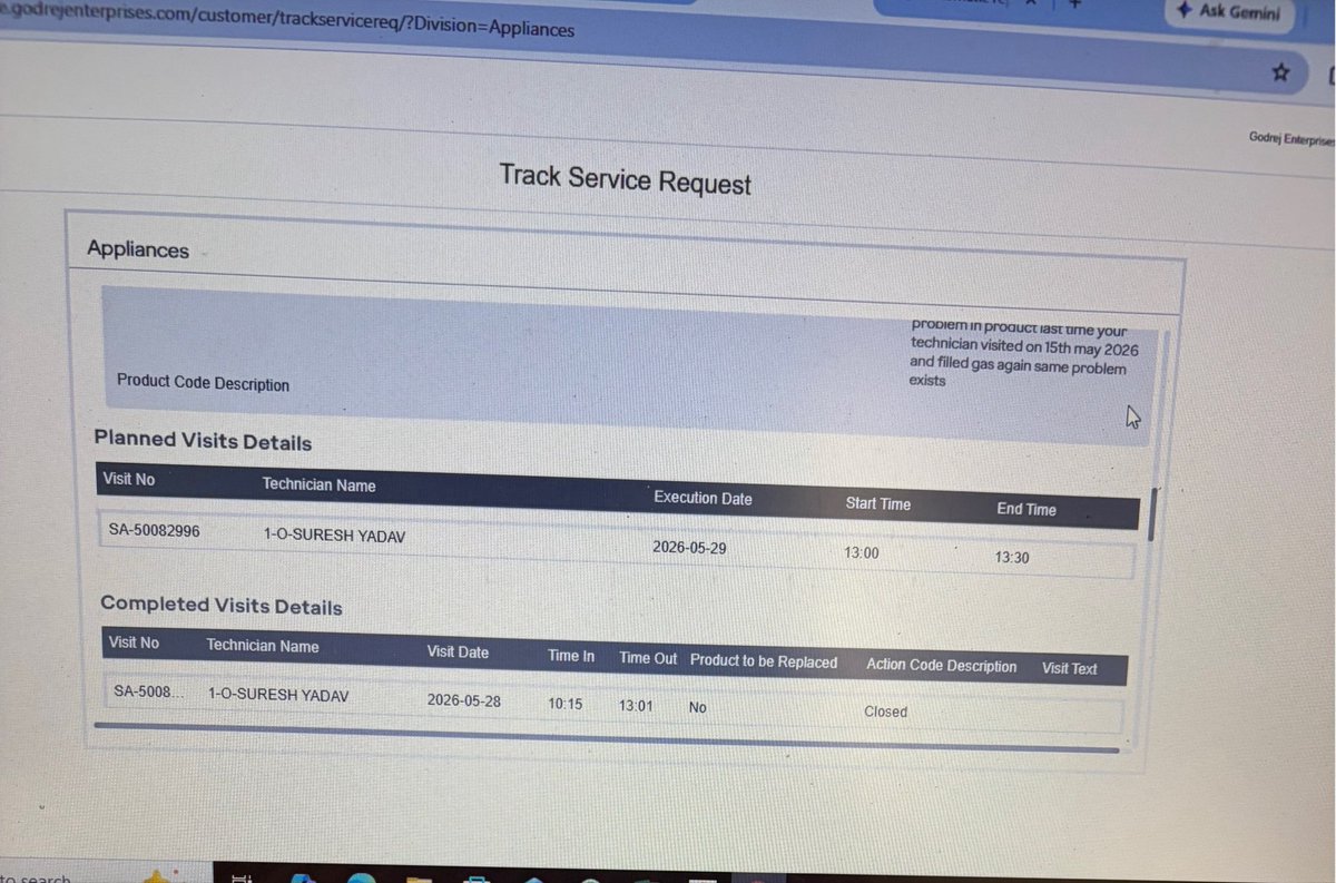 HarshSh62693151's tweet photo. @GodrejAppliance @GodrejLimited @GodrejService 
Your service center in Noida the purl and servo tech they denied to give service is this Godrej very bad experience with Godrej did not suggest any one to buy Godrej product and consumer care give wrongs No for service center worst https://t.co/63VQHZrHNI