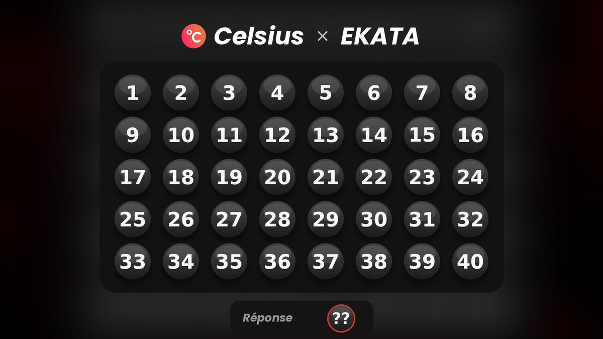 EkataTV1's tweet photo. 🔥 KENO CHALLENGE 🔢

👉 Devine le numéro pour remporter du CASH 💵

Pour participer:
- Follow @EkataTV1
- ❤️ + 🔁
Celsius🆔 + ton numéro en commentaire
⚠️ Une participation par compte!

🍀 https://t.co/1OJLEHU9Wk https://t.co/BQUwrsuyik