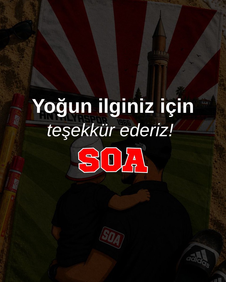 Soldiersof07's tweet photo. Ön satışa sunduğumuz plaj havlularımıza göstermiş olduğunuz yoğun ilgiden dolayı teşekkür ederiz.
Ön satış kayıtlarımız tamamlanmıştır. https://t.co/2vCmykhet1