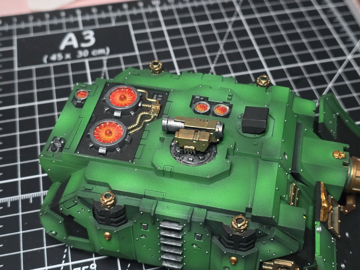 JeovRemon's tweet photo. Not 100% satisfies with the vents but im on the right track. Im thinking I want to leave it after I put the decals on but I also might wanna do an oil wash/enamels and weathering effects. Lmk if you guys think the cleaner look or the grimey one would be better https://t.co/rRbimQHjr6