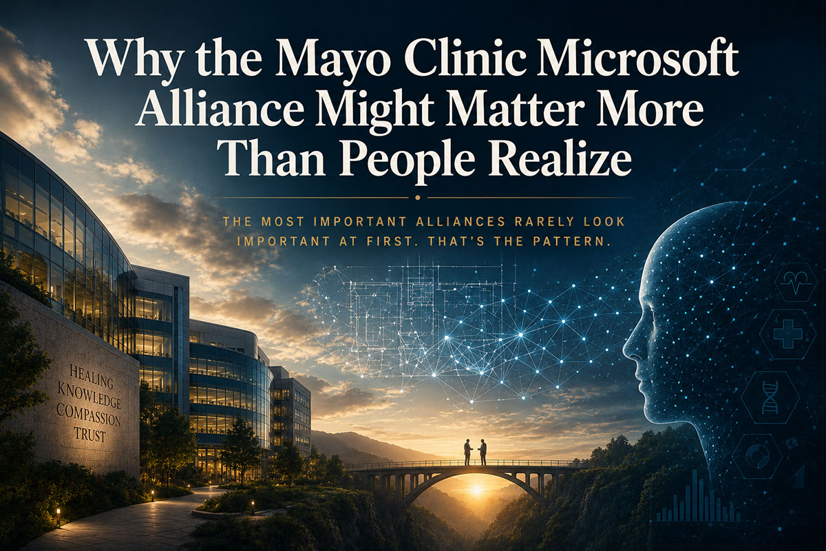 TrippBraden's tweet photo. Why the Mayo Clinic Microsoft Alliance Might Matter More Than People Realize. What  will it take to build a winning partnership? #innovation #healthcare https://t.co/DQqWKoGfsa https://t.co/0wwCRQjKGP