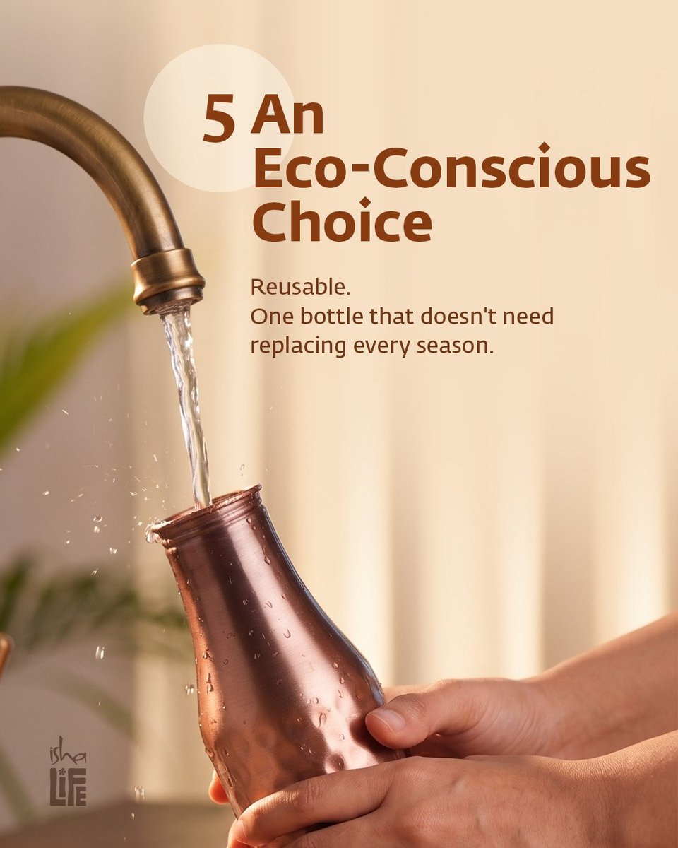 Ishalifeindia's tweet photo. It is a simple, elegant statement of Conscious living that keeps your hydration pure, protected, and completely aligned with nature’s design 💎.
Shop now at: https://t.co/XZyloFwBjy
#ishalife | #CopperVessel | #NaturalPurification | #SummerEssentials | #ConsciousChoices https://t.co/rodRzCmnWU