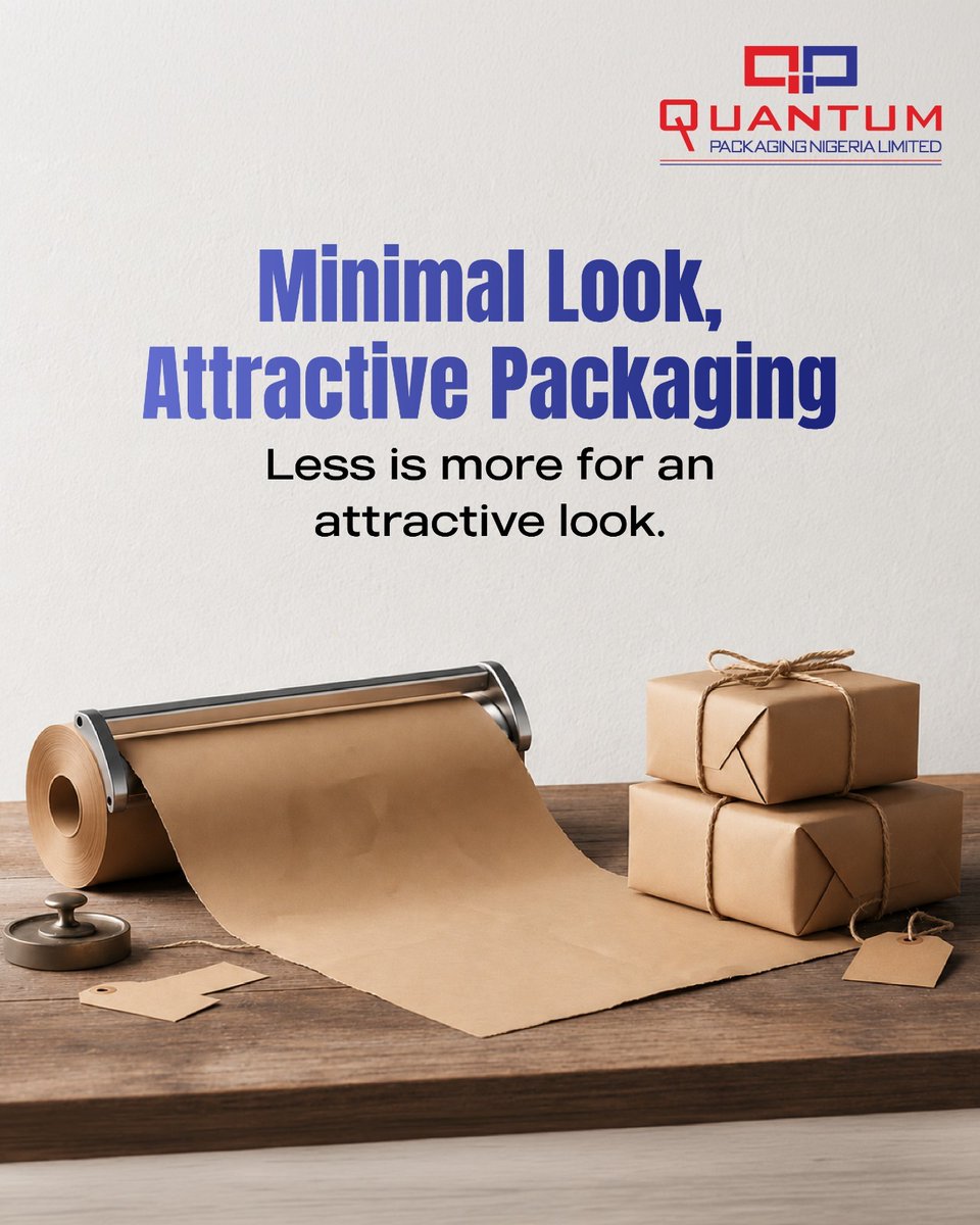 qpnl_nigeria's tweet photo. We manufacture kraft paper for packaging where less is more yet grabbing all the right attention.
Get a quote with a quick turnaround time and no minimum order quantity restriction.
📧 contact@qpnlnig.com
📞 +234 818 700 0020
#KraftPaper #BrownKraft #Packaging #QuantumPackaging https://t.co/37DX8vTrtJ