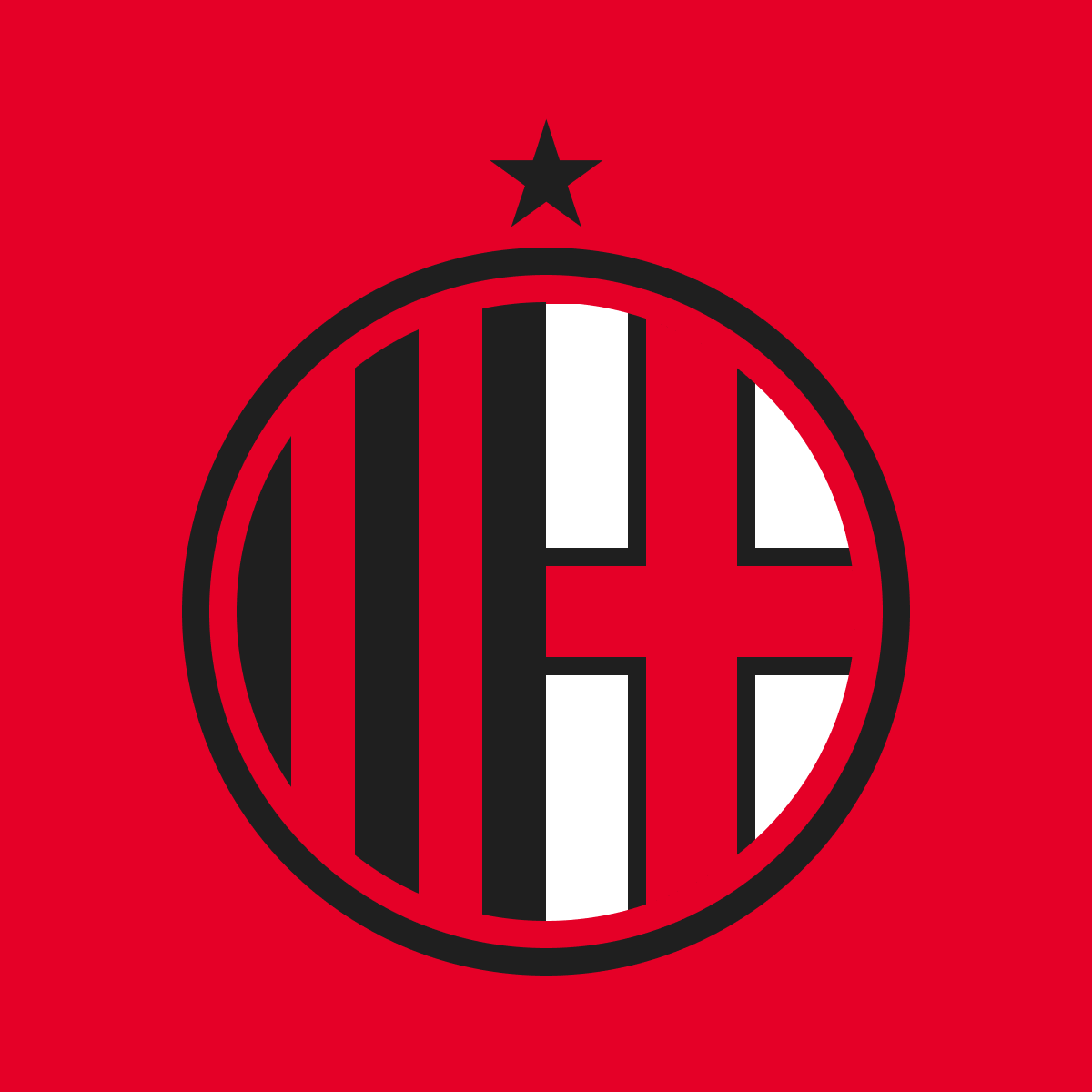NotCareAA's tweet photo. AC Milan logo redesign https://t.co/u9MlEDbzFI