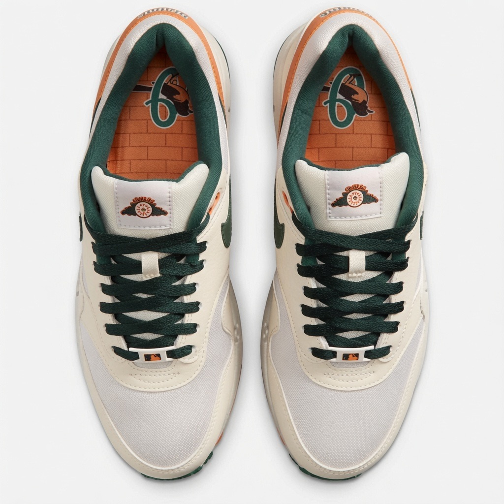 fenom's tweet photo. Encore une pépite Air Max 1 dédiée au baseball et à l’univers des Baltimore Orioles https://t.co/ENl7OHlPVR ⚾🧱 https://t.co/YlvwElrlyI