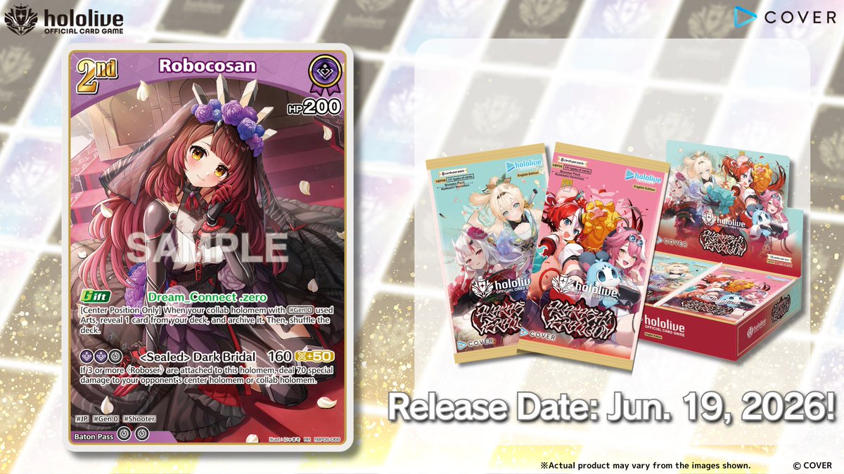 hololive_OCG_EN's tweet photo. 【#hOCG Card Reveal】
Introducing a card from the Booster Pack Ayakashi Vermilion, releasing on Friday, June 19!

This time, it’s 2nd holomem Robocosan! 🤖

🔽 Product Details:
https://t.co/C1fQeh6Zw7

#hololive #Robocosan https://t.co/X2yShNvyoA