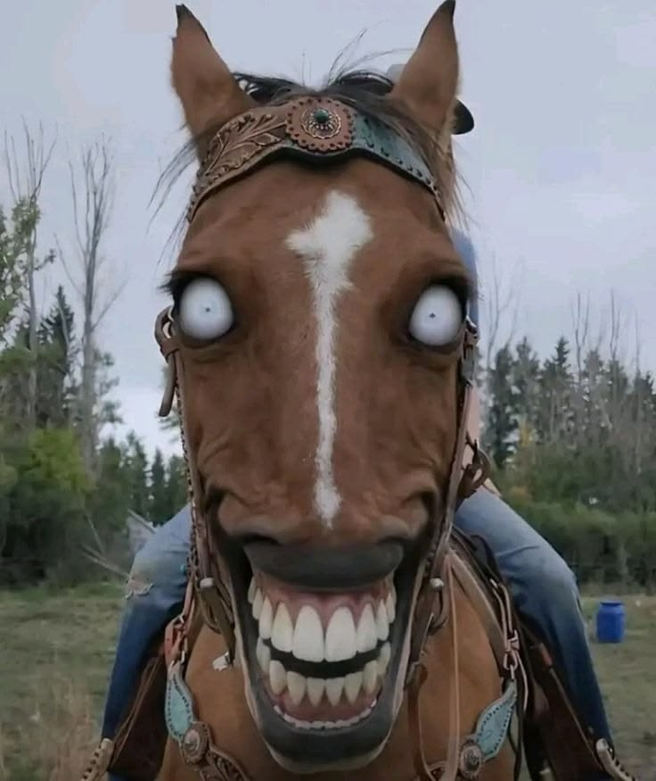 Foxicrisis's tweet photo. wtf is going on with horse? https://t.co/35oV2Yk9Ys