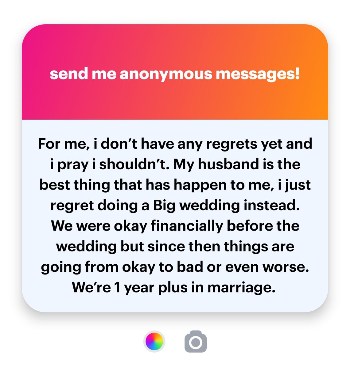 UnkleAyo's tweet photo. If they check who amongst you was in insistent on the "big wedding" - it is definitely "people". https://t.co/8etlp1oqAf