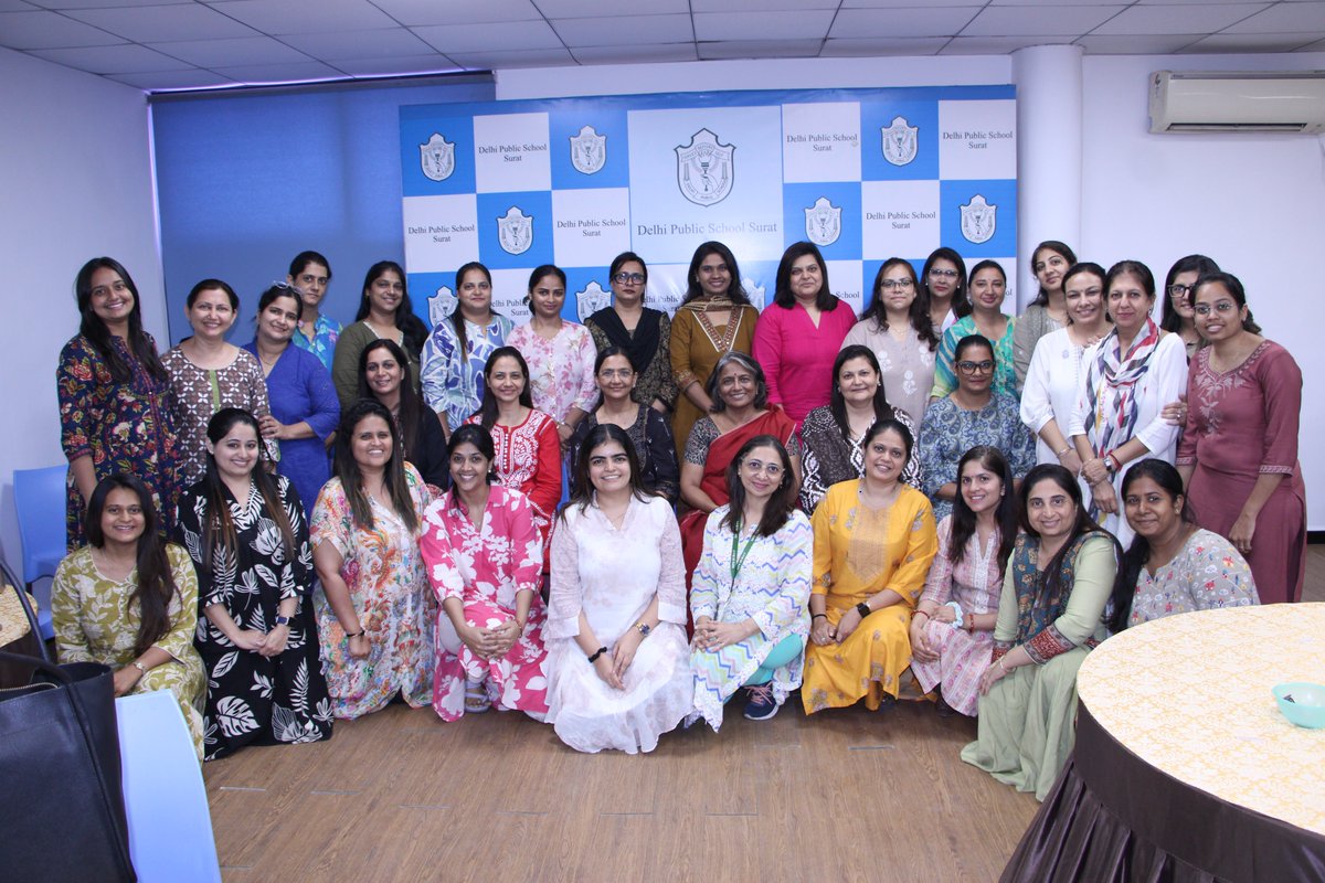 DPSSurat's tweet photo. DPS Surat organised a Professional Development Workshop (25–27 May 2026) for Pre-Nursery to Class II teachers. Led by Ms.Sushma Bakshi (NLF), the workshop focused on joyful learning through UAM pedagogy and strengthening foundational learning through engaging activities.#dpssurat https://t.co/rt3PYyrTKt
