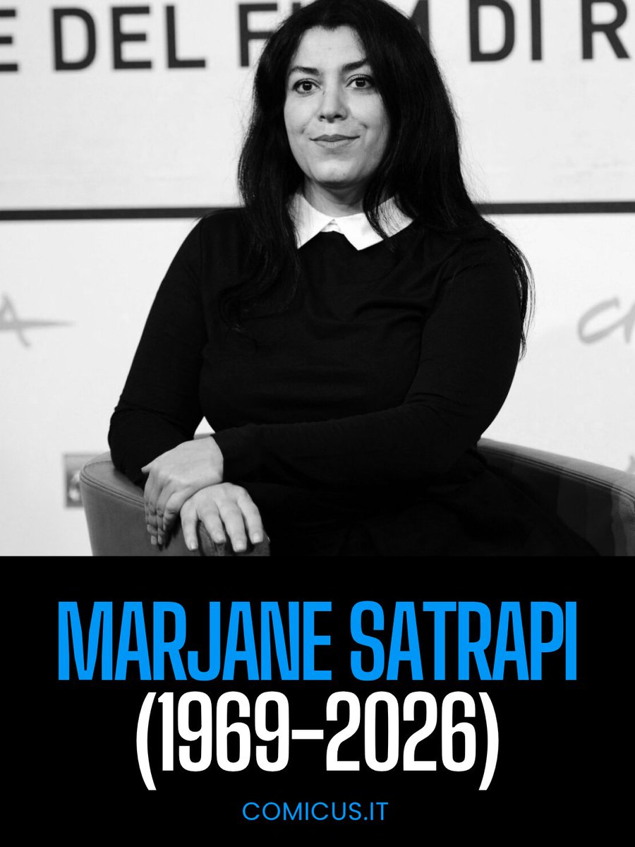 comicus_it's tweet photo. Ci ha lasciati a 56 anni Marjane Satrapi, autrice di Persepolis. https://t.co/I36aPFNK41