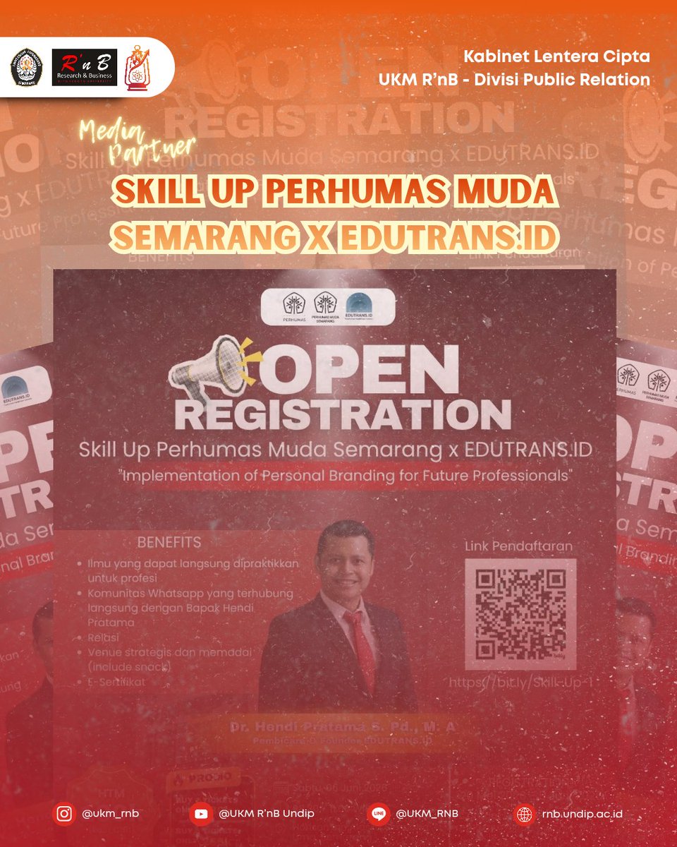 ukm_rnb's tweet photo. 💥[LAST CALL REGISTRATION SKILL UP PERHUMAS MUDA SEMARANG x EDUTRANS ID]💥

Halo, Humas Muda! 📣 https://t.co/LB3dNDE2Gv