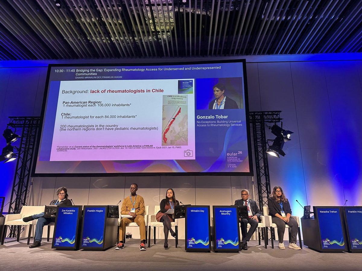 LupusEurope's tweet photo. Access is also a policy issue.

@pinkycito from @Lupus_Chile shows how Chile’s Explicit Health Guarantees GES, a system that sets legal guarantees for access, quality, timely care &amp; financial coverage, can help make rheumatology care more equal, including for #lupus.

#EULAR2026 https://t.co/Dt6OUrjkj7