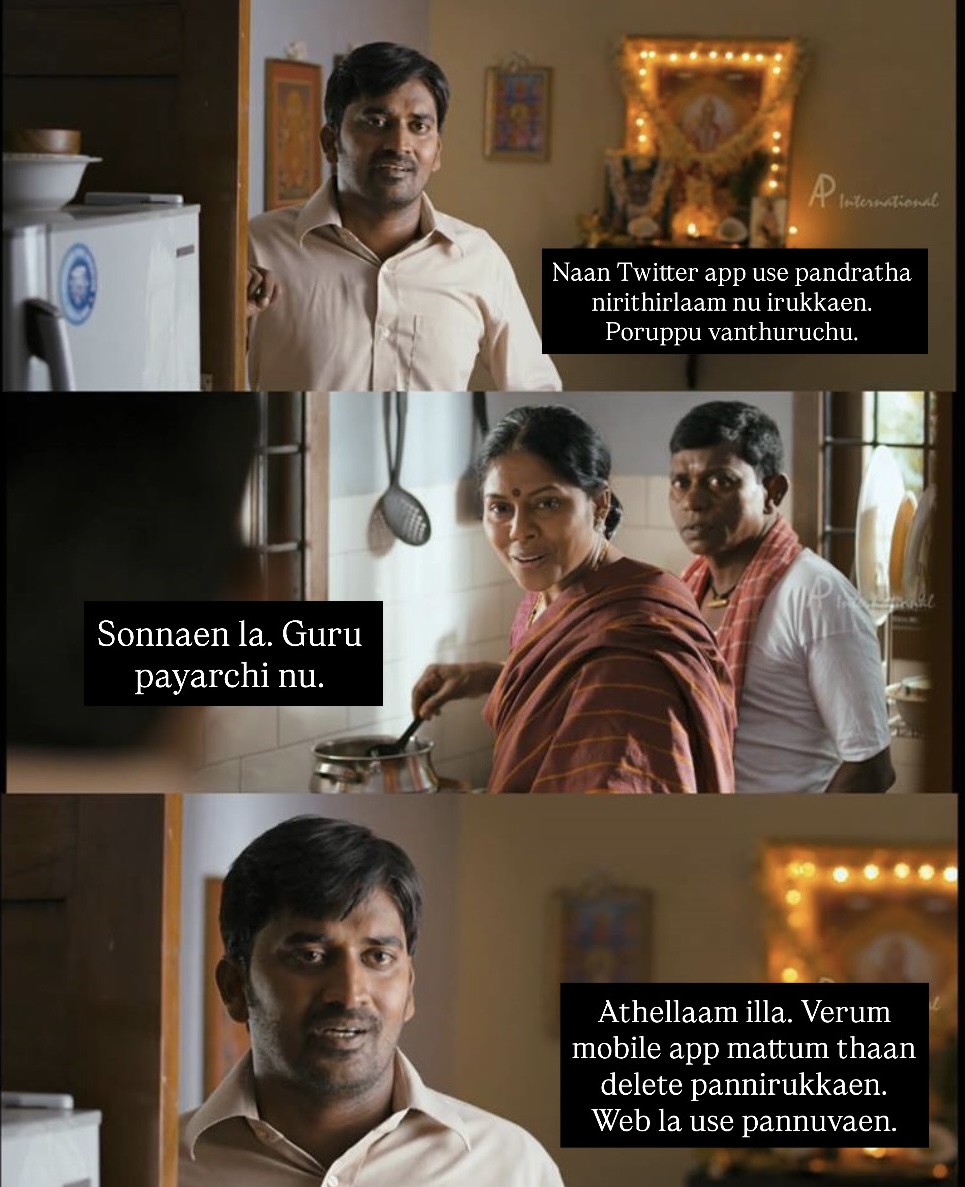WhatTheFahad's tweet photo. Life la munneralaam nu irukkaen. Varataaa maame. https://t.co/oqoNeuvEdL