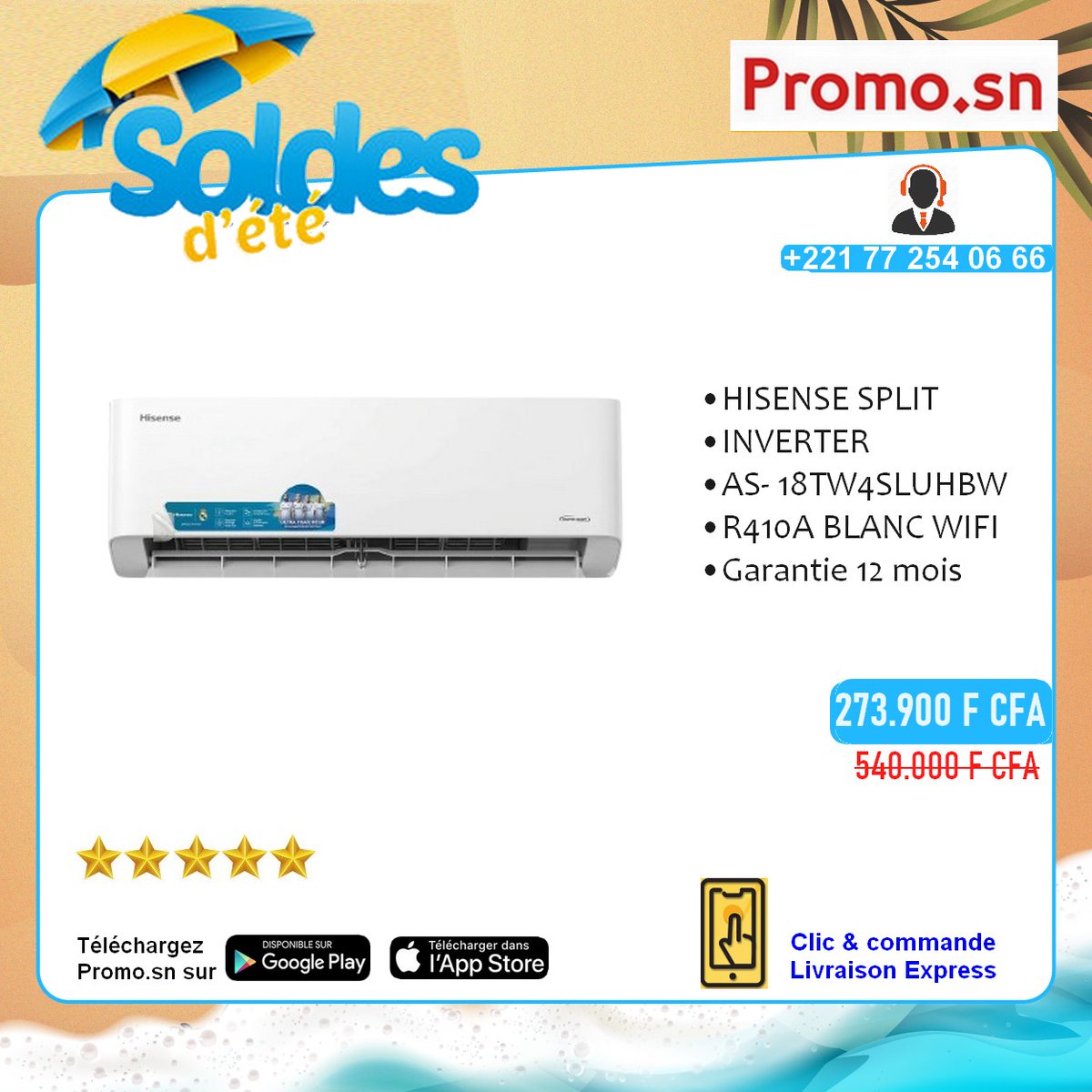_promo_sn's tweet photo. ❄️ SOLDES D'ÉTÉ CHEZ https://t.co/Tt9E3I65SR ❄️

🔥 Climatiseur HISENSE Split Inverter 18 000 BTU Wi-Fi 🔥

Profitez d’un confort exceptionnel tout en réduisant votre consommation d’énergie grâce à la technologie Inverter HISENSE.

✅ Technologie 

https://t.co/JYoa5YXHxw https://t.co/xtGyKAurdp