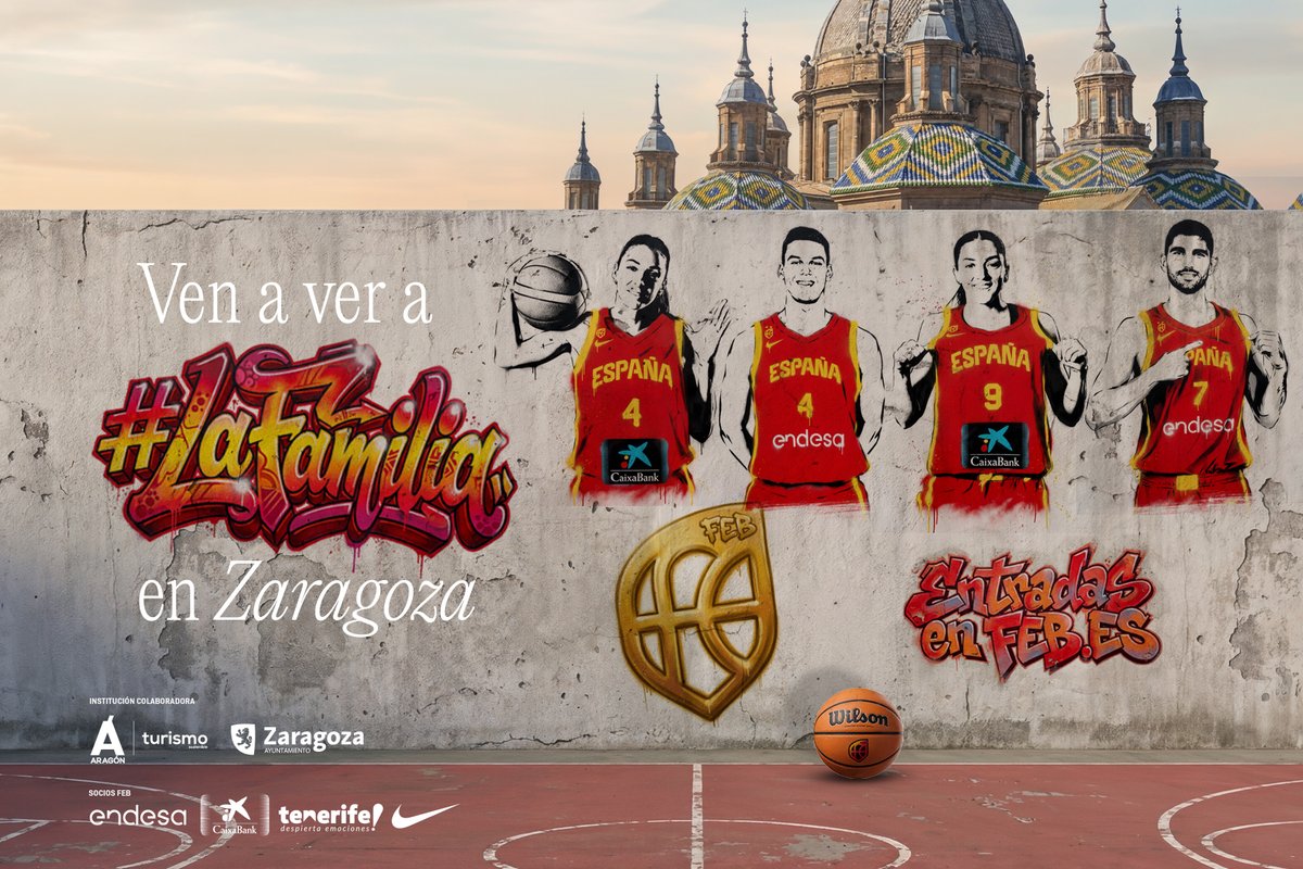 BaloncestoESP's tweet photo. 🚨 OFICIAL | Ya están disponibles las 𝗘𝗡𝗧𝗥𝗔𝗗𝗔𝗦 para ver a #LaFamilia en Zaragoza 😊
Abonos conjuntos para la #SelFEM 🇪🇸 y la #SelMAS 🇪🇸
📆 28, 29 y 30 agosto
📌 Pabellón Príncipe Felipe
🛒 ENTRADAS AQUÍ ⬇️
https://t.co/FoQDRPoL0M
@zaragoza_es | @GobAragon | #SomosEquipo