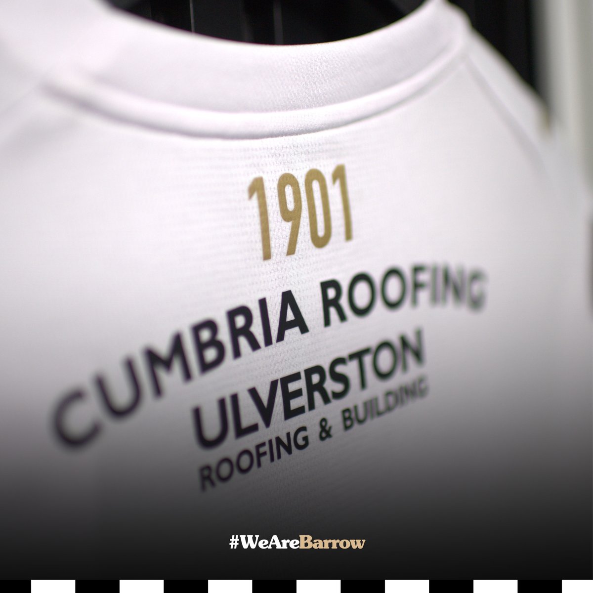 BarrowAFC's tweet photo. 👕 Cumbria Roofing Confirmed as Back of Shirt Sponsor 

📖 Read all about the partnership 

#WeAreBarrow