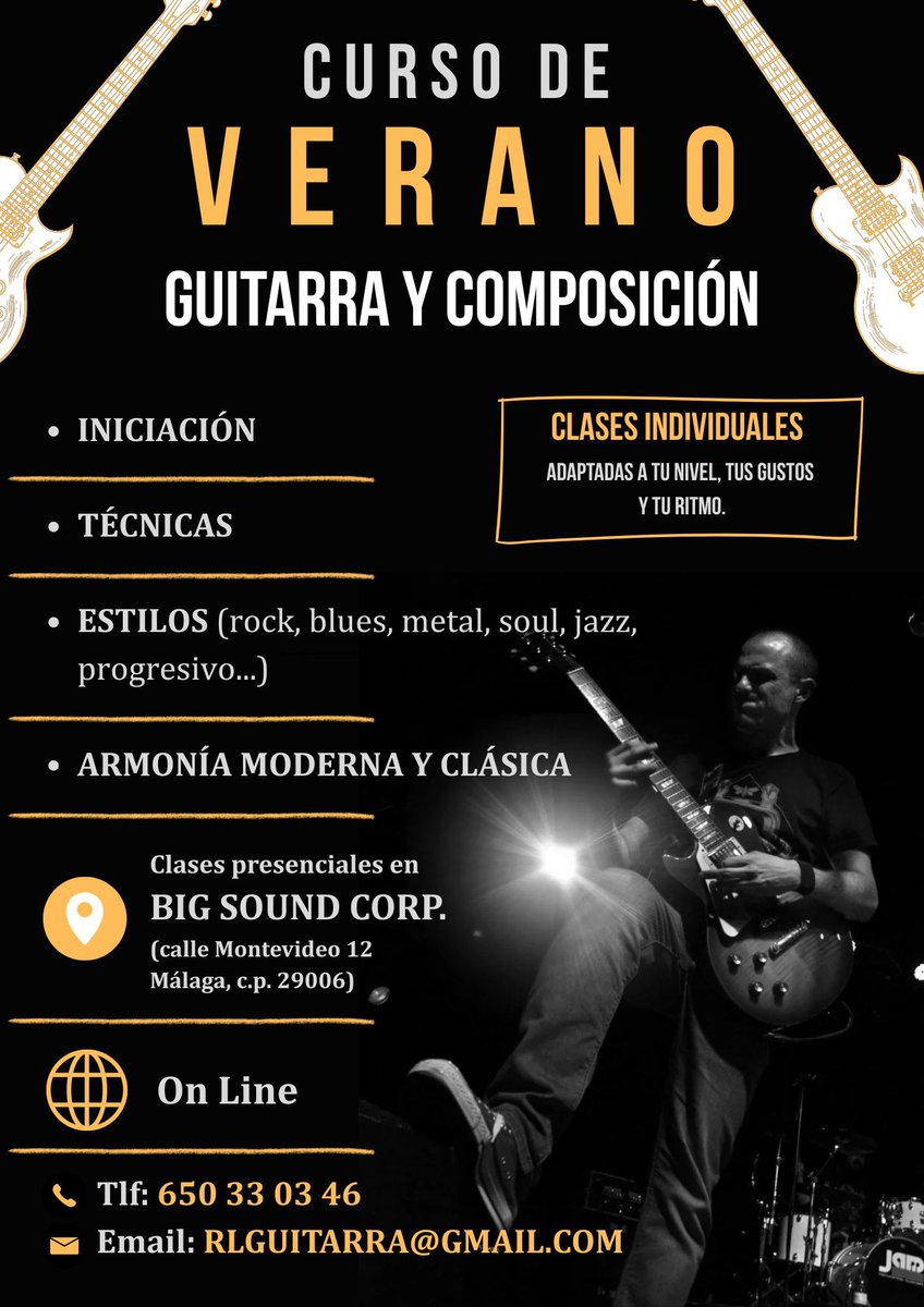 MetallicaNacion's tweet photo. El gran Raúl Lupiáñez @OverThisVault  nos informa que da clases de guitarra este veranito. Sólo hay que escuchar sus discos para hacerse una idea de lo que controla. Zona de #Málaga y también online. 👇 https://t.co/10cZx0hvFE