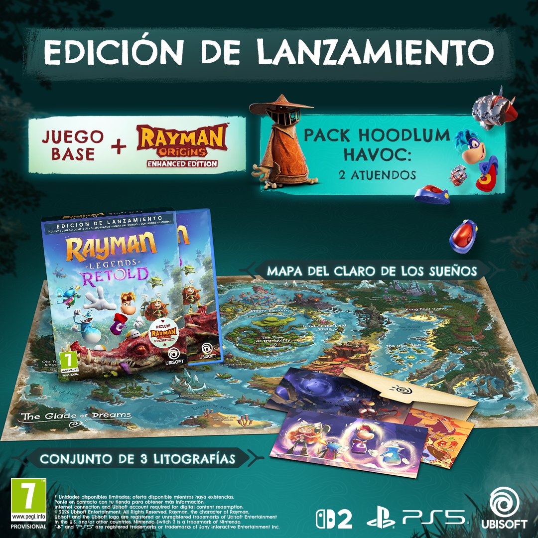 VideojuegosGAME's tweet photo. Vuelve Rayman, ¡y vuelve mejor que nunca! 😍

Ya puedes reservar Rayman Legends Retold Launch Edition con contenido extra exclusivo SOLO en GAME. 👇
https://t.co/tqzwGrxcrq https://t.co/YRYe5wWWEA